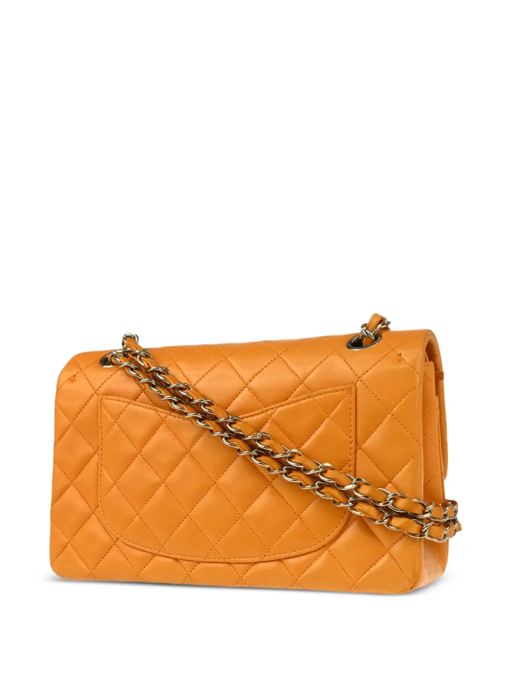 Pre-owned Chanel 1998 Small Double Flap Shoulder Bag In Orange