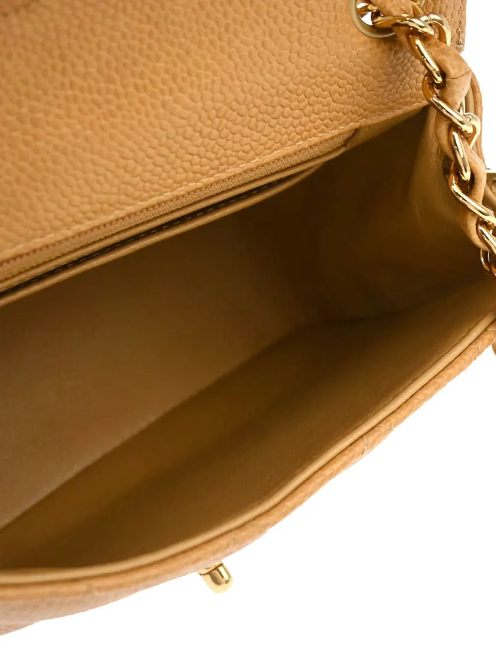 Pre-owned Chanel 2005 Mini Classic Square Flap 17 Shoulder Bag In Brown