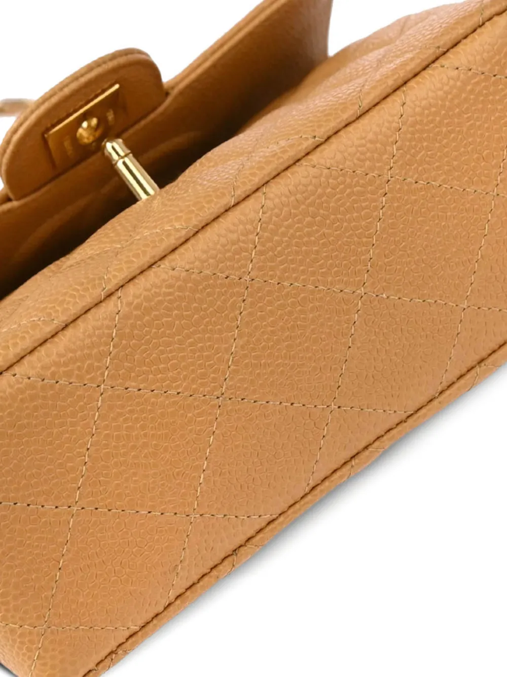 Pre-owned Chanel 2005 Mini Classic Square Flap 17 Shoulder Bag In Brown