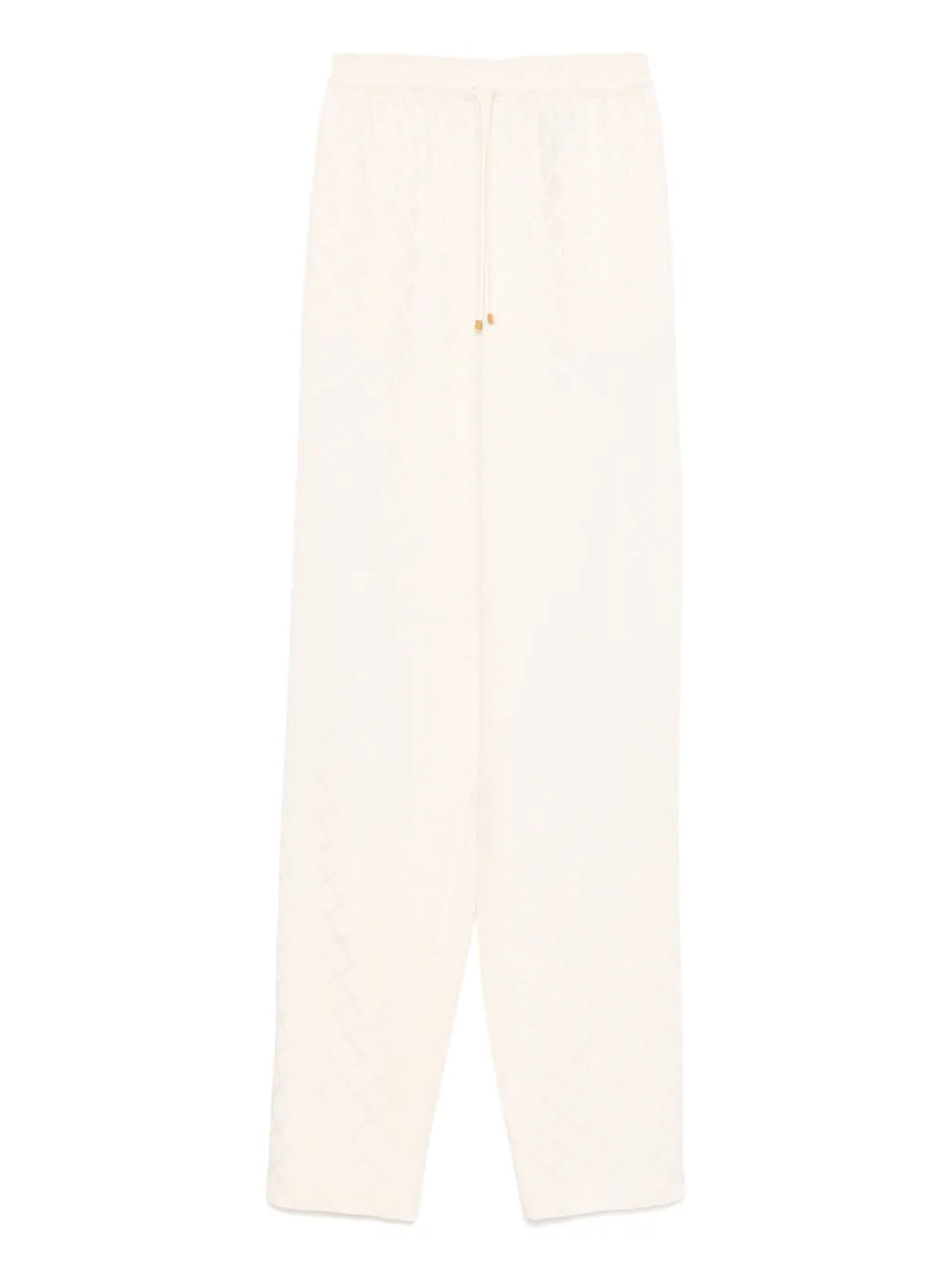 diamond-jacquard satin trousers