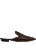 Gianvito Rossi zebra-print slippers - Brown
