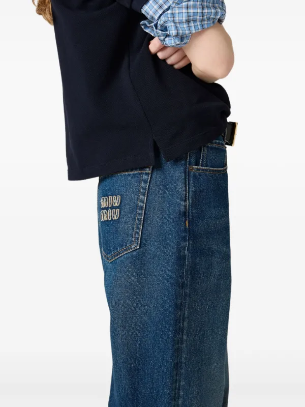 今週限定お値下げ中　miu miu ストレートデニム ブルー Miu Miu ワイドジーンズ | ブルー | FARFETCH JP