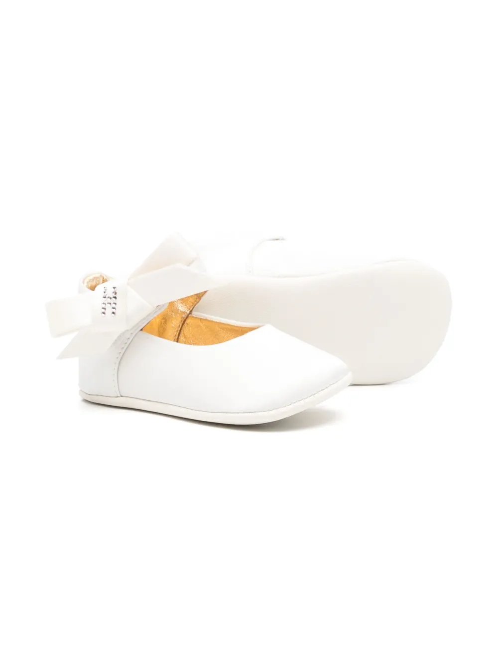 Elisabetta Franchi La Mia Bambina bow-detail ballet flats White