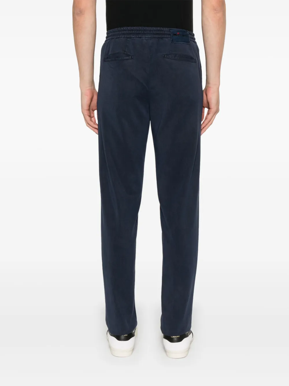 Shop Kiton Cotton Trousers In Blue
