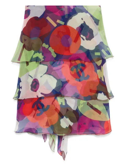 CHANEL Pre-Owned 2000s floral-print mini skirt