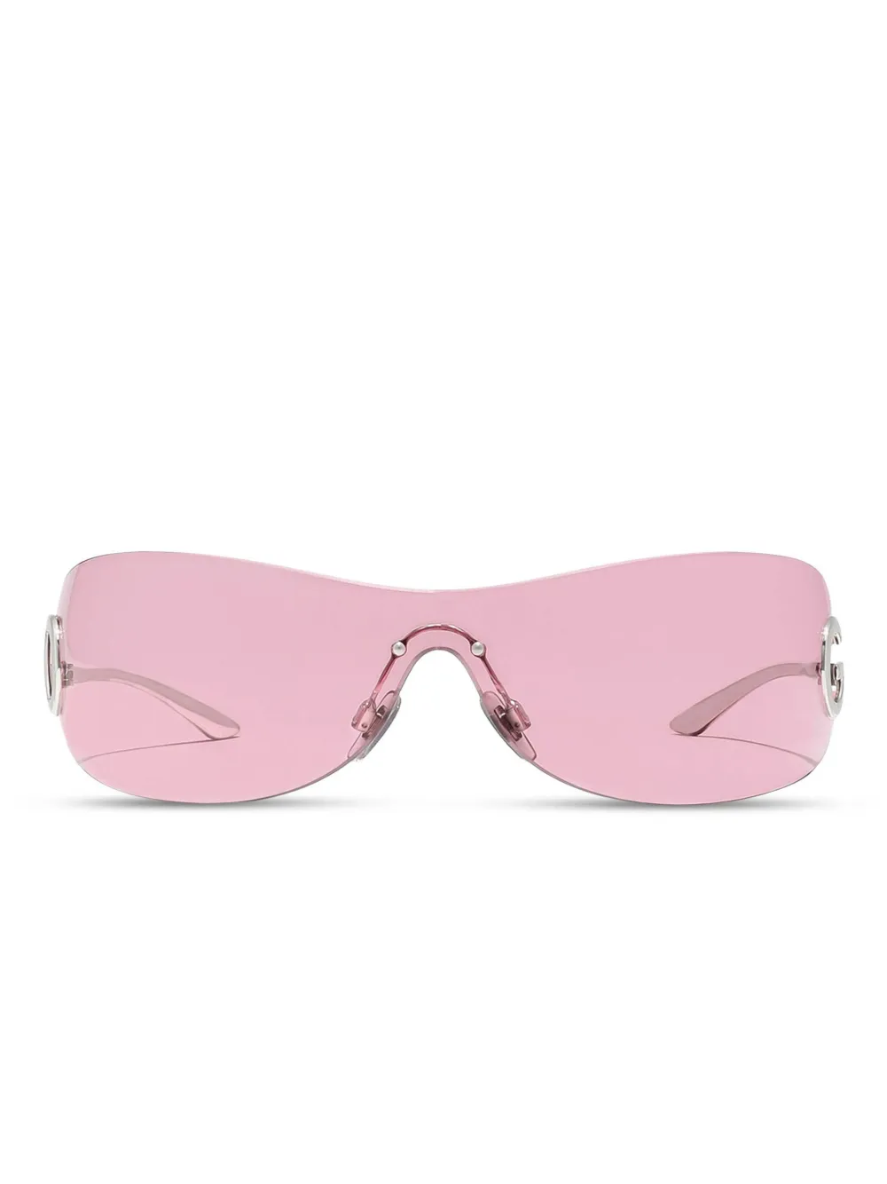 Dolce & Gabbana Eyewear カーブドフレーム サングラス - ピンク Dolce & Gabbana Eyewear カーブドフレーム サングラス - ピンク