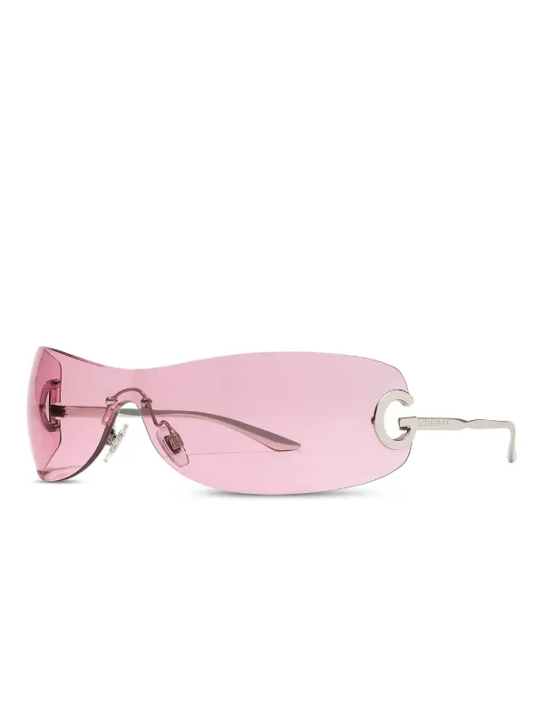 Dolce & Gabbana ピンクベージュ サングラス Dolce & Gabbana Eyewear カーブドフレーム サングラス | ピンク