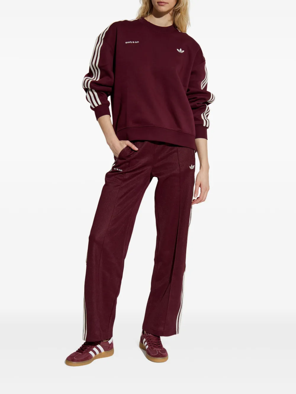 adidas x Sporty & Rick trainingsbroek met 3 strepen Rood