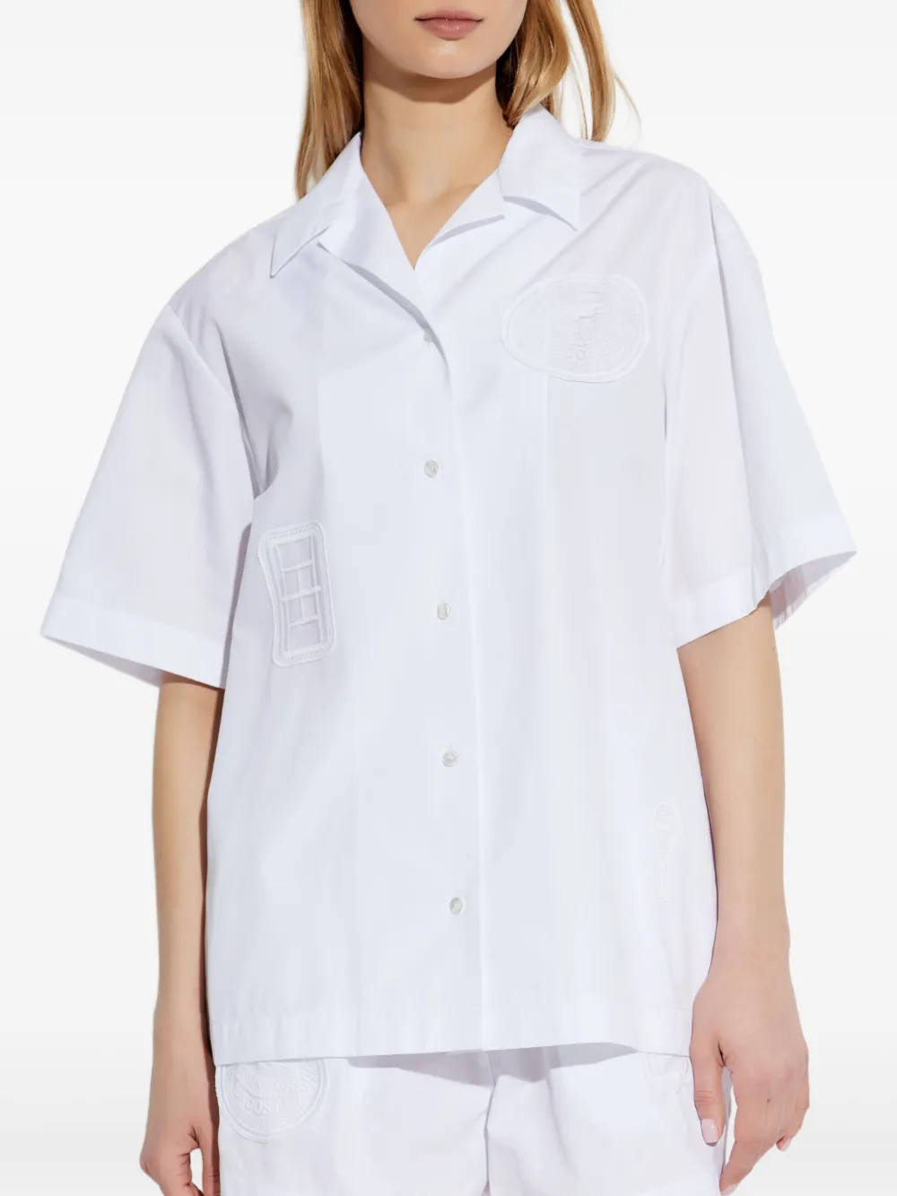 Lacoste Shirt met logopatch Wit