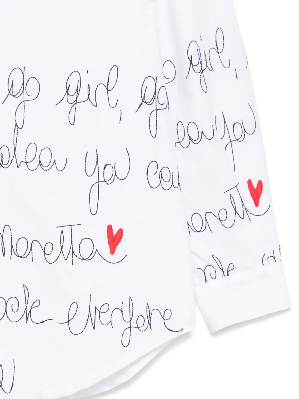 Simonetta Shirt met geborduurde tekst Wit