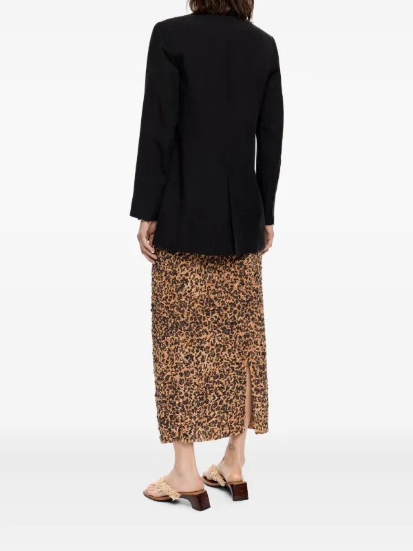 Bimba y Lola レオパード ストレートスカート | ブラウン