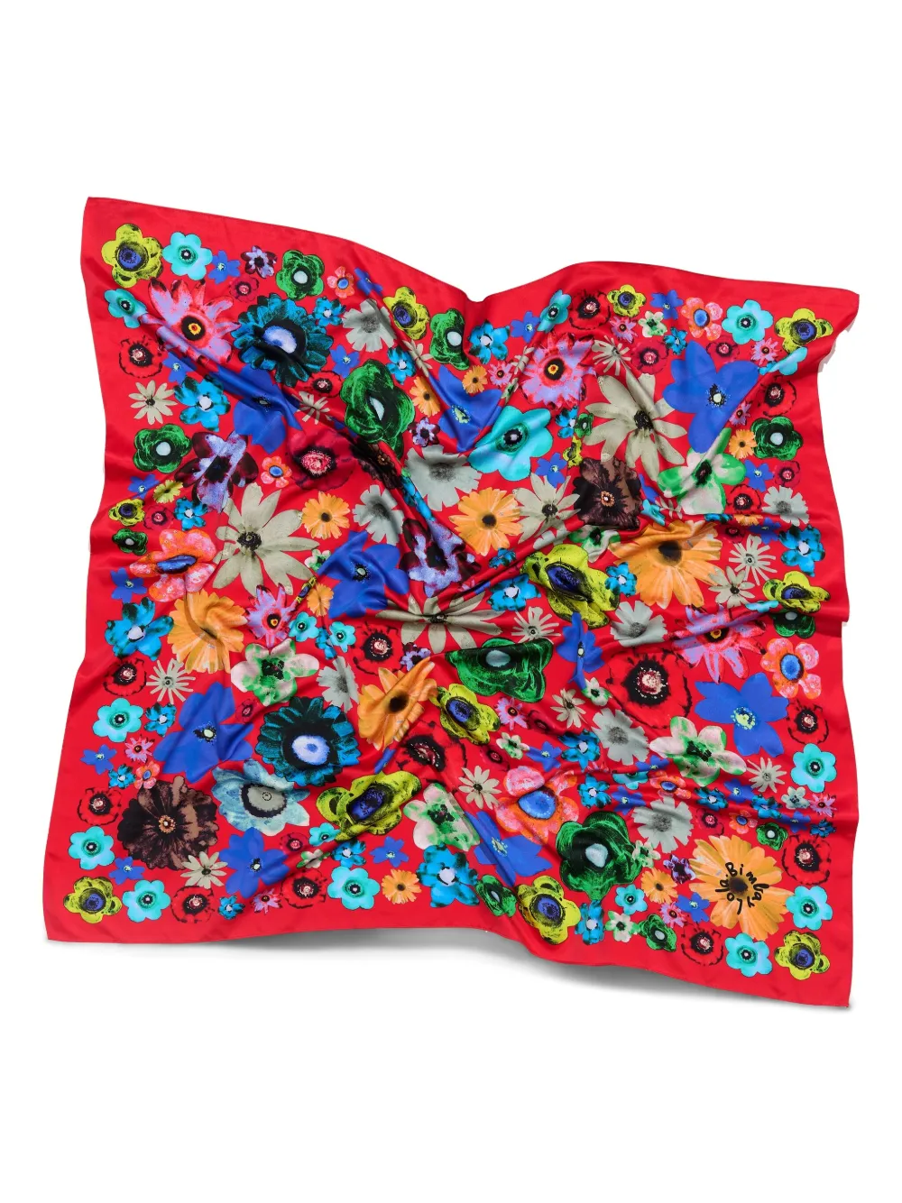 Shop Bimba Y Lola Floral-print Scarf In Red