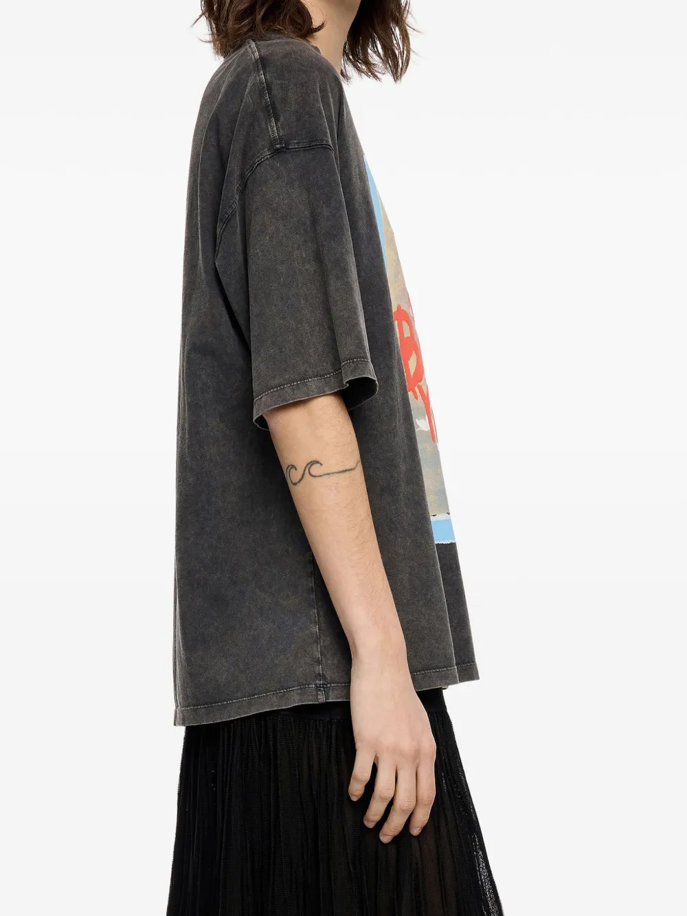 Bimba y Lola Oversized T-shirt met grafische print Zwart