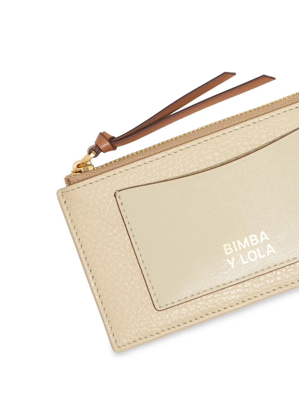 Shop Bimba Y Lola Leather Cardholder In Neutrals