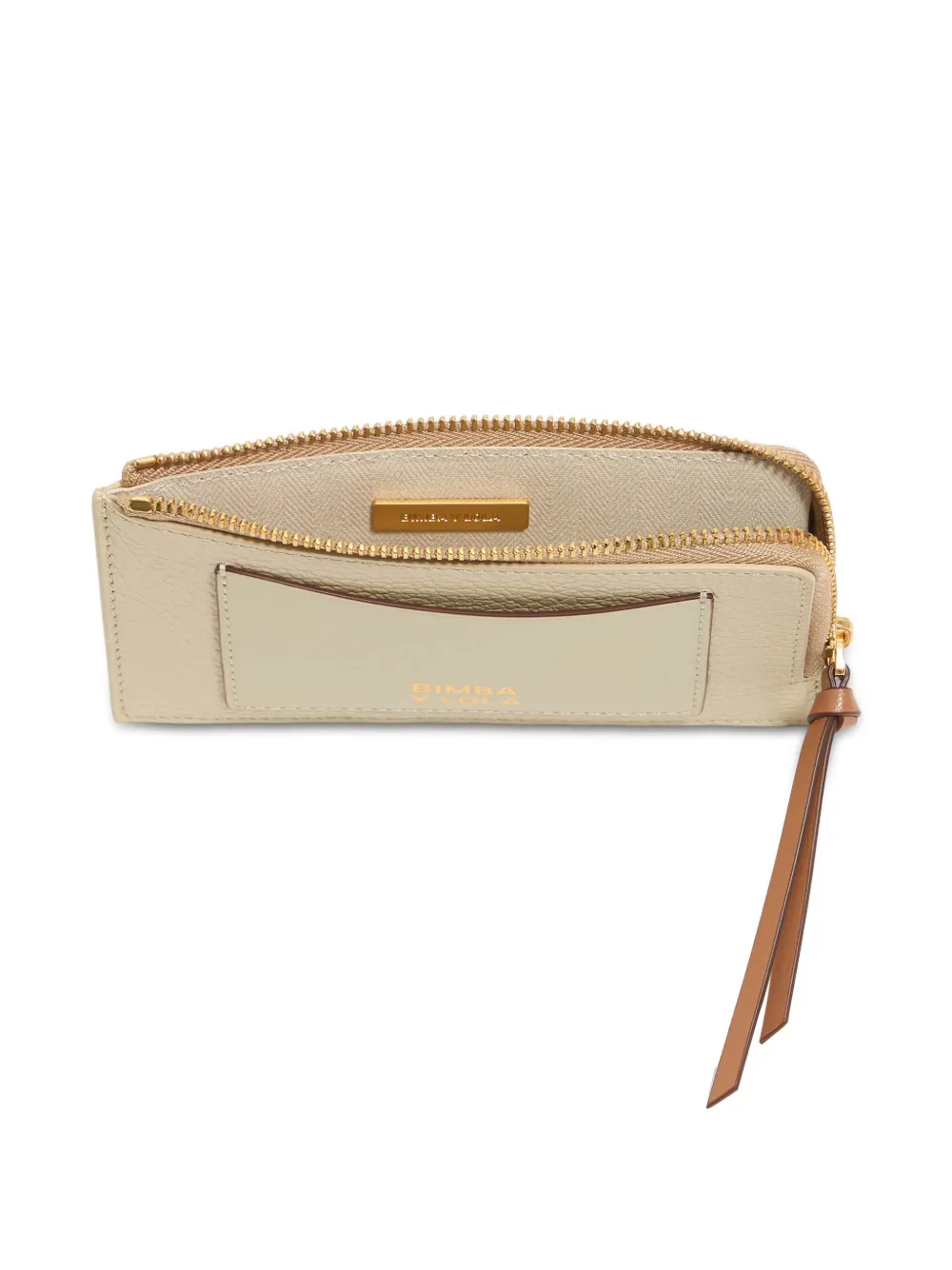 Shop Bimba Y Lola Leather Cardholder In Neutrals