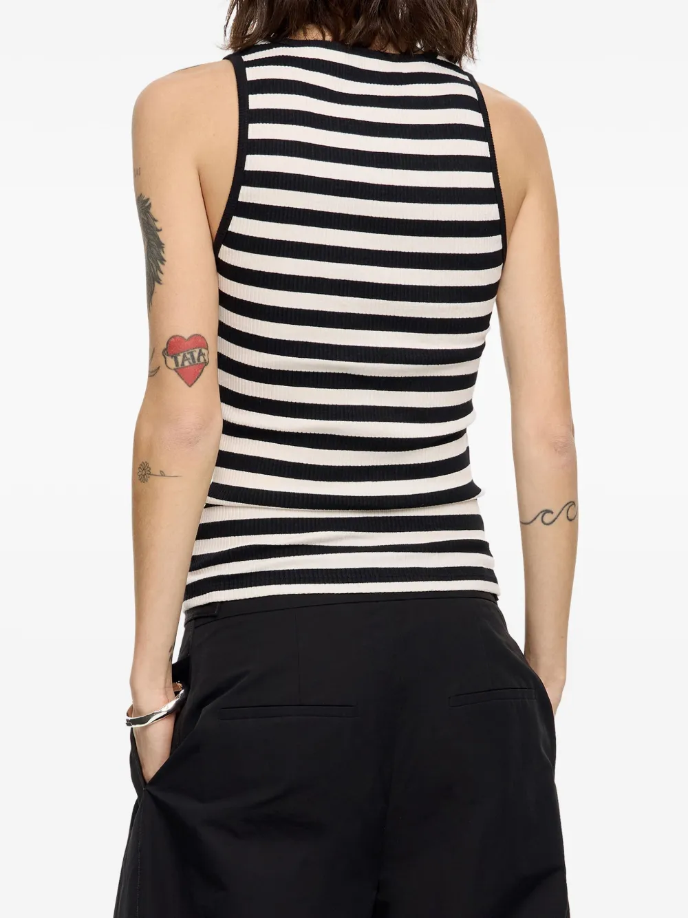 BIMBA Y LOLA STRIPED RIBBED TANK TOP