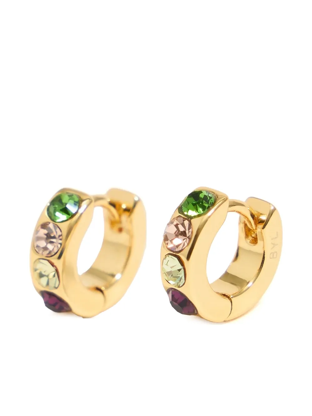 Bimba y Lola クリスタル フープピアス - ゴールドトーン Bimba y Lola クリスタル フープピアス - ゴールドトーン