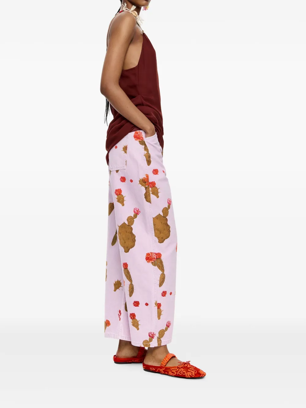 Bimba y Lola Broek met bloemenprint Roze