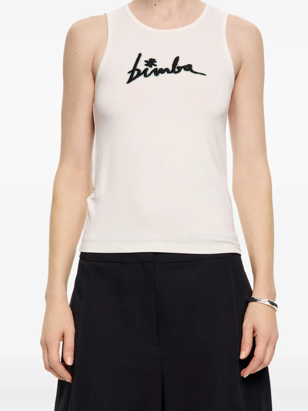BIMBA Y LOLA BEADED LOGO TANK TOP 