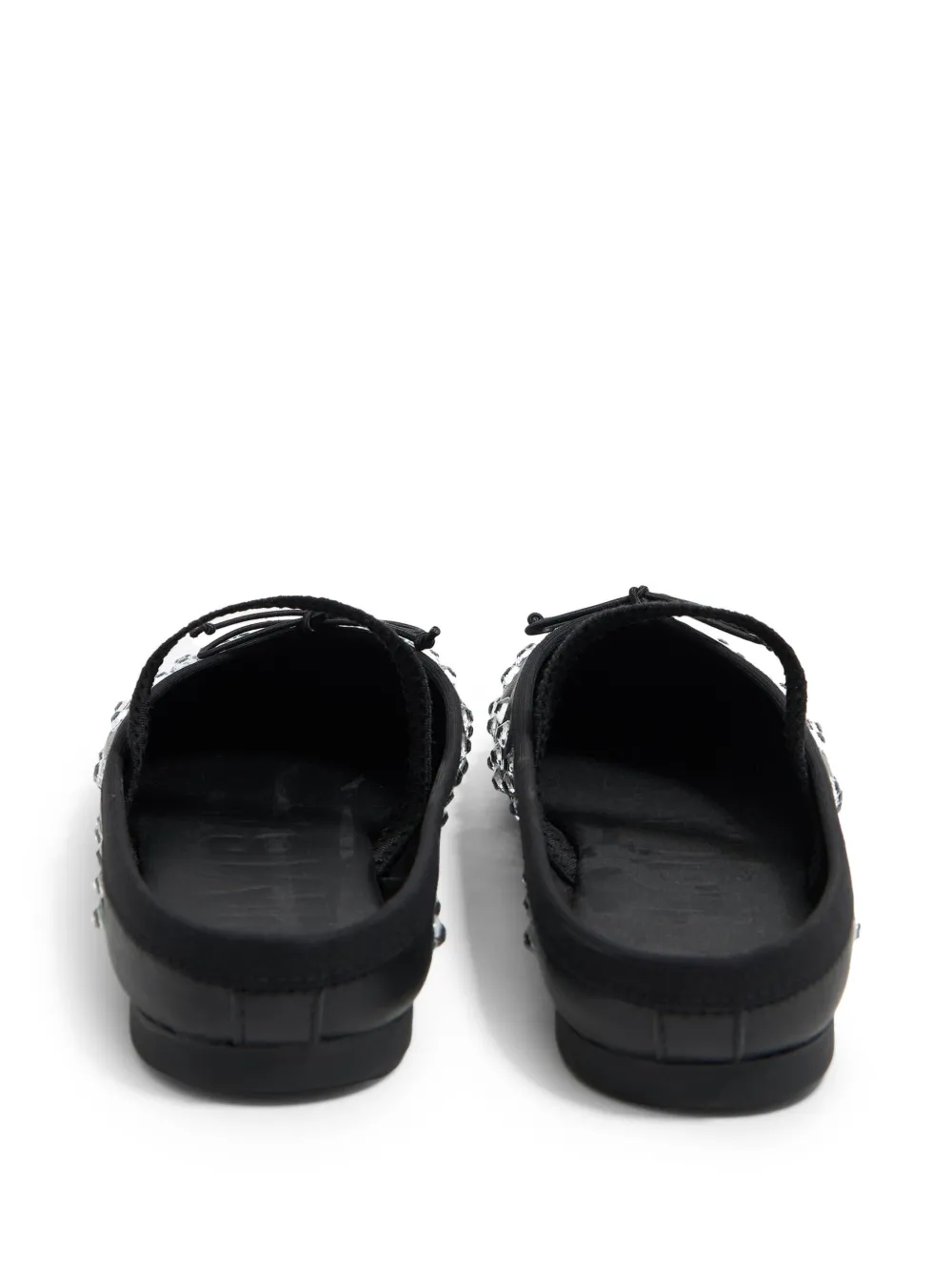 Bimba y Lola crystal-embellished leather ballerina shoes Black