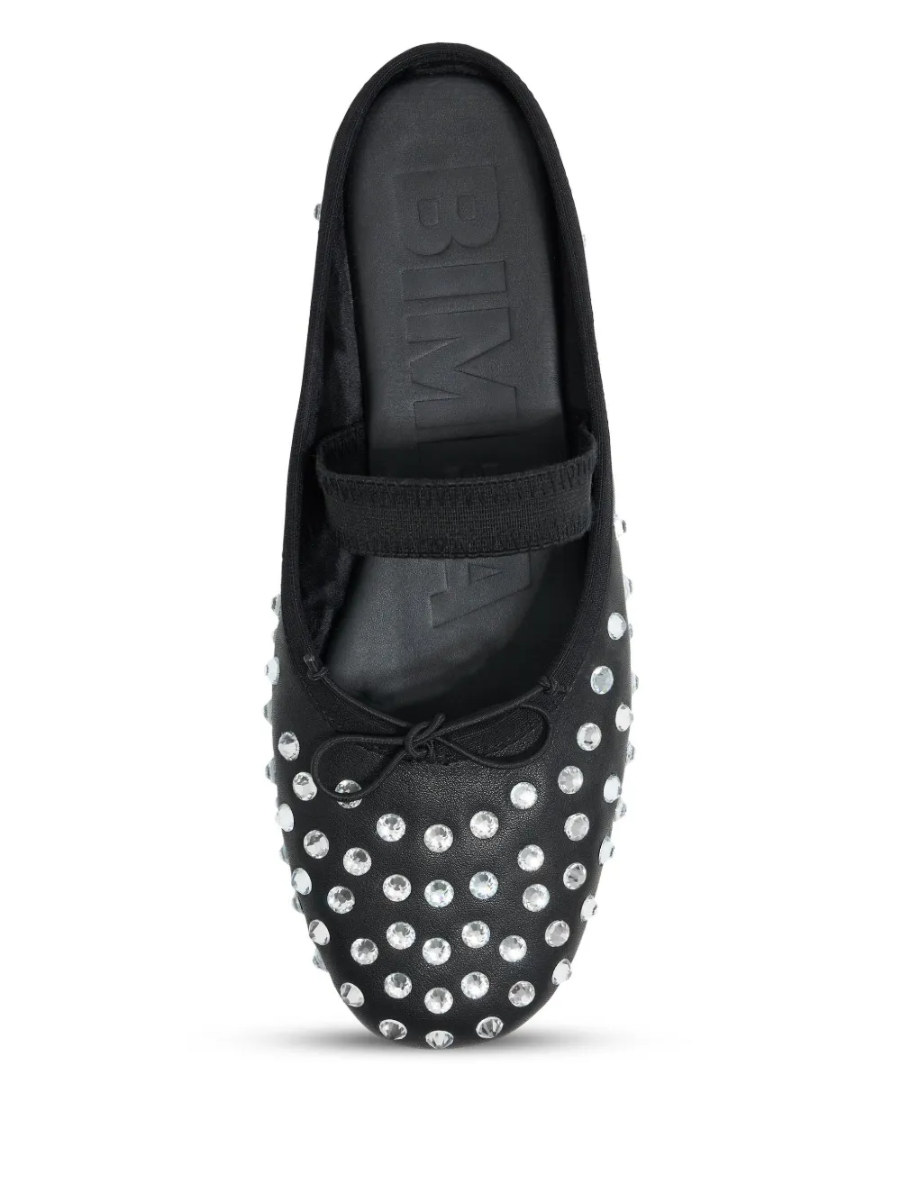Bimba y Lola crystal-embellished leather ballerina shoes Black