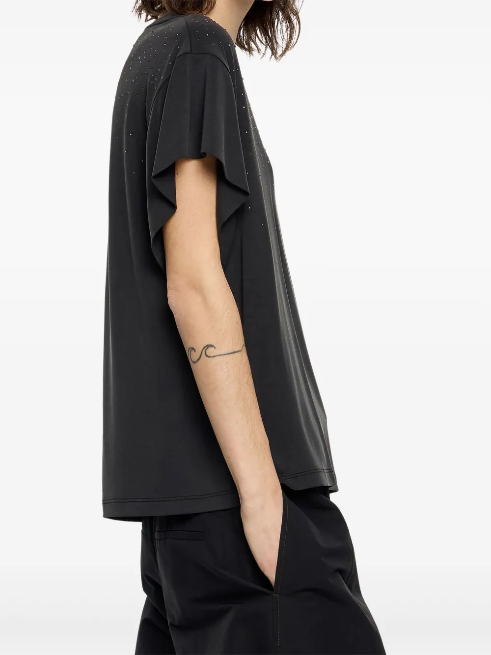 BIMBA Y LOLA BEADED-DETAIL SHORT-SLEEVE T-SHIRT 