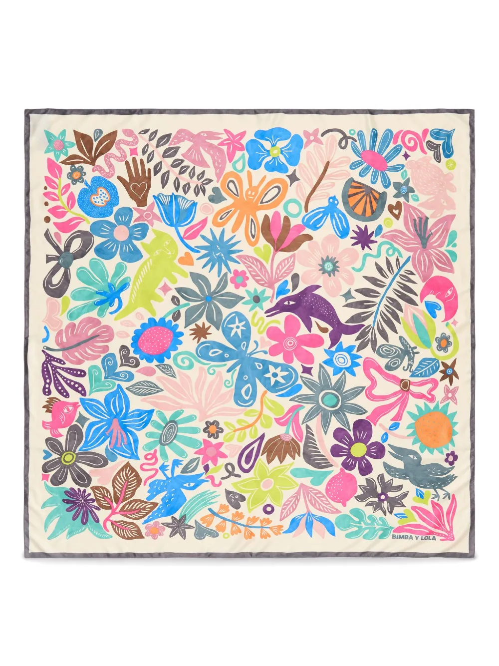 Bimba y Lola floral-print scarf | Neutrals | Image 1