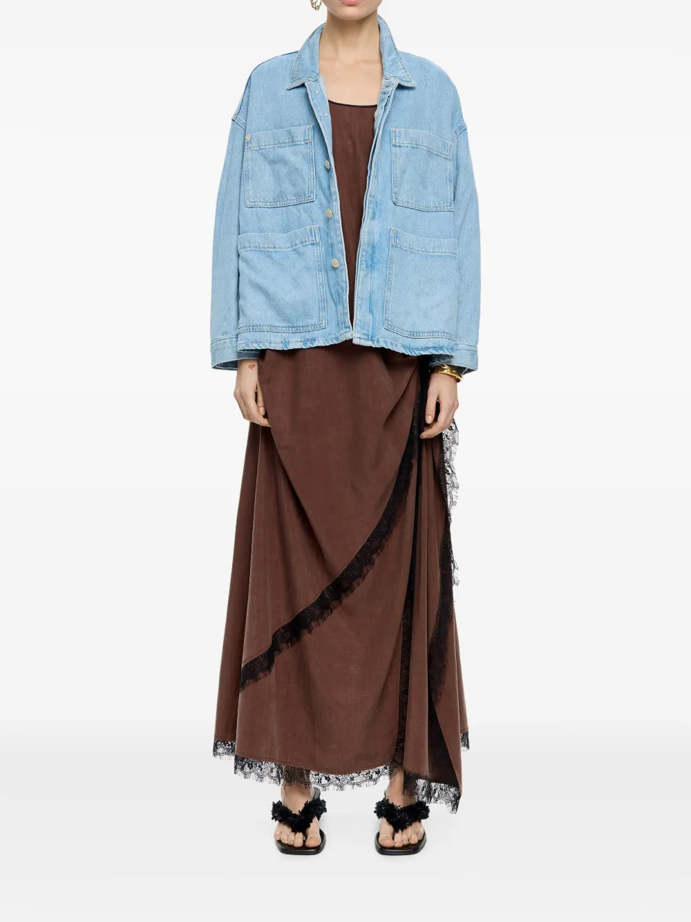 BIMBA Y LOLA PATCH POCKET DENIM JACKET 