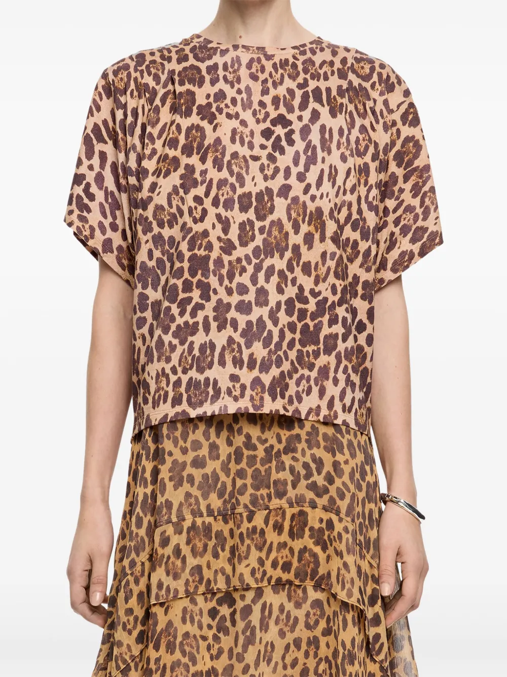 Bimba y Lola leopard-print boxy T-shirt | T-Shirts & Jersey Shirts | Image 2