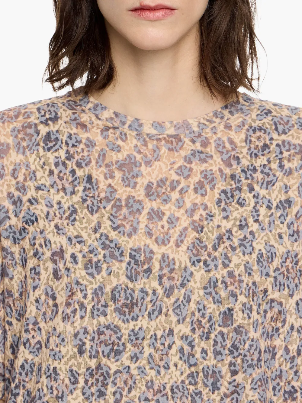BIMBA Y LOLA LEOPARD-PRINT SHORT-SLEEVE TOP