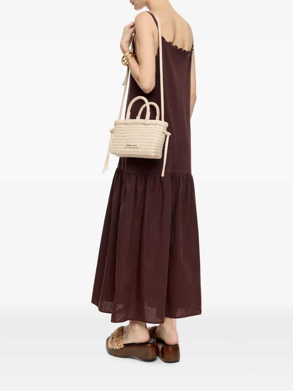 Bimba Y Lola Interwoven Tote Bag In Neutrals