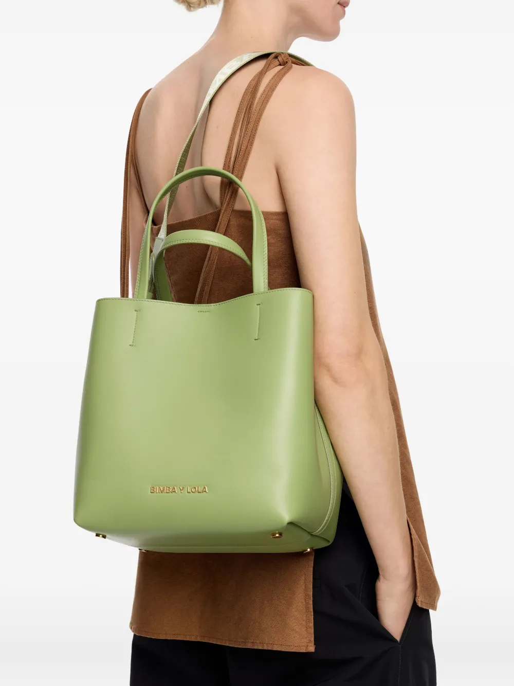 Shop Bimba Y Lola Large Chihuahua Tote Bag In Green