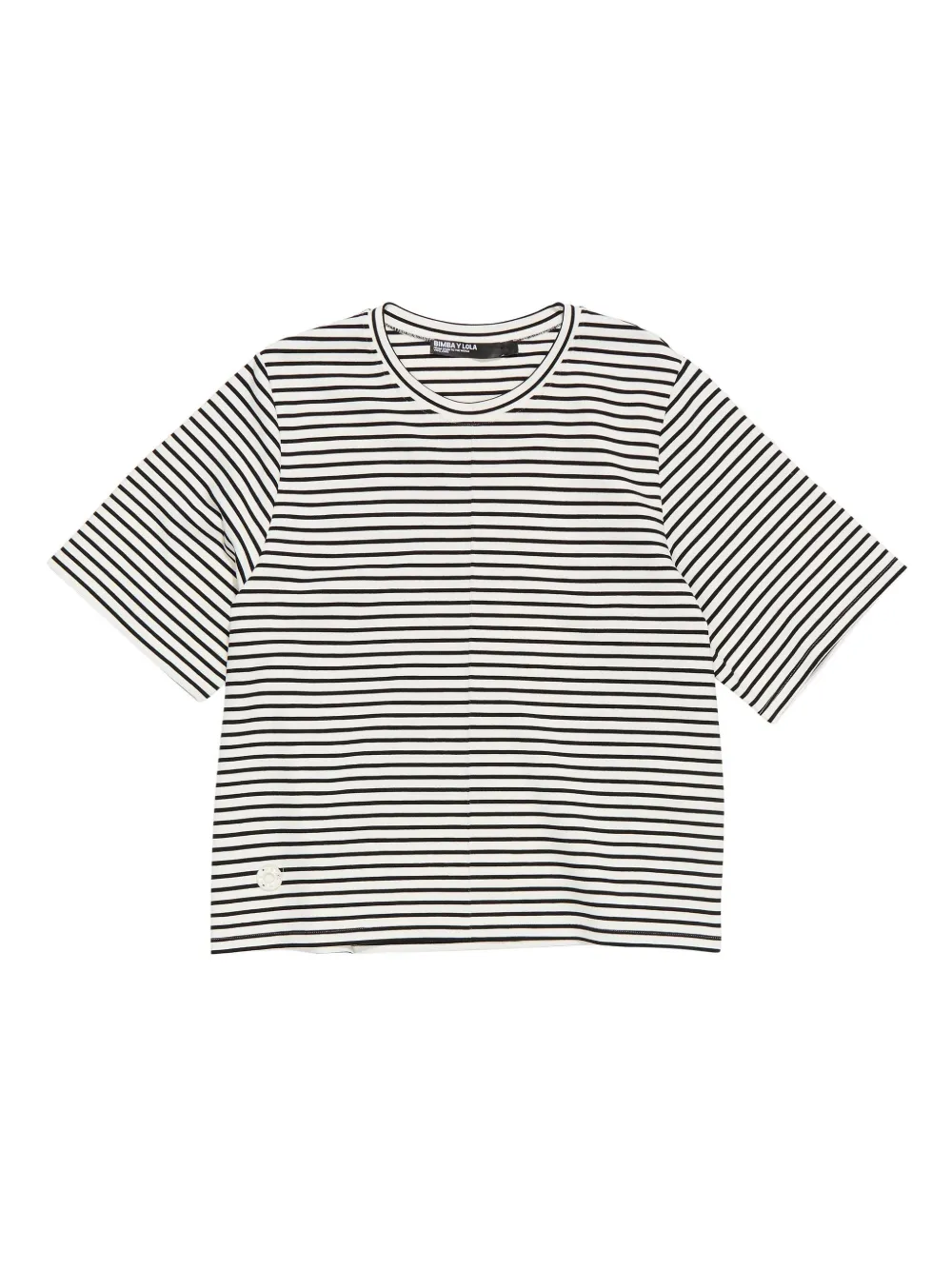 Bimba y Lola ストライプ ボクシー Tシャツ - ブラック Bimba y Lola ストライプ ボクシー Tシャツ - ブラック