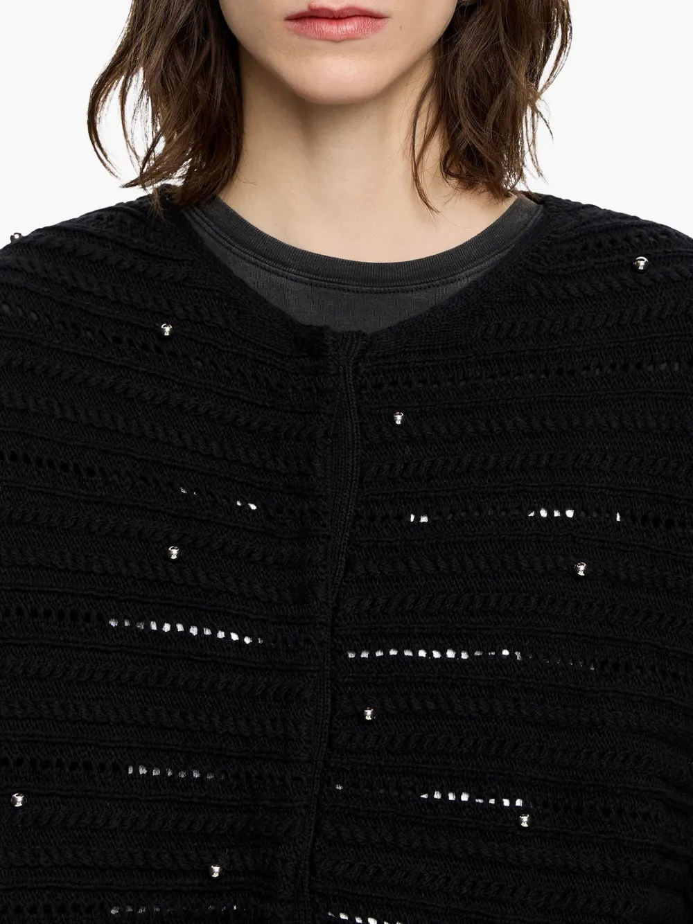 Bimba y Lola Vest met kralen textuur Zwart