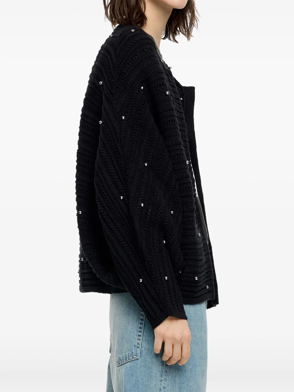 Bimba y Lola Vest met kralen textuur Zwart
