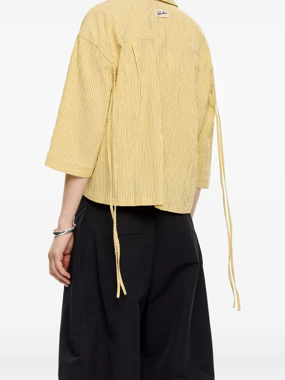 Bimba y Lola Cropped blouse Geel