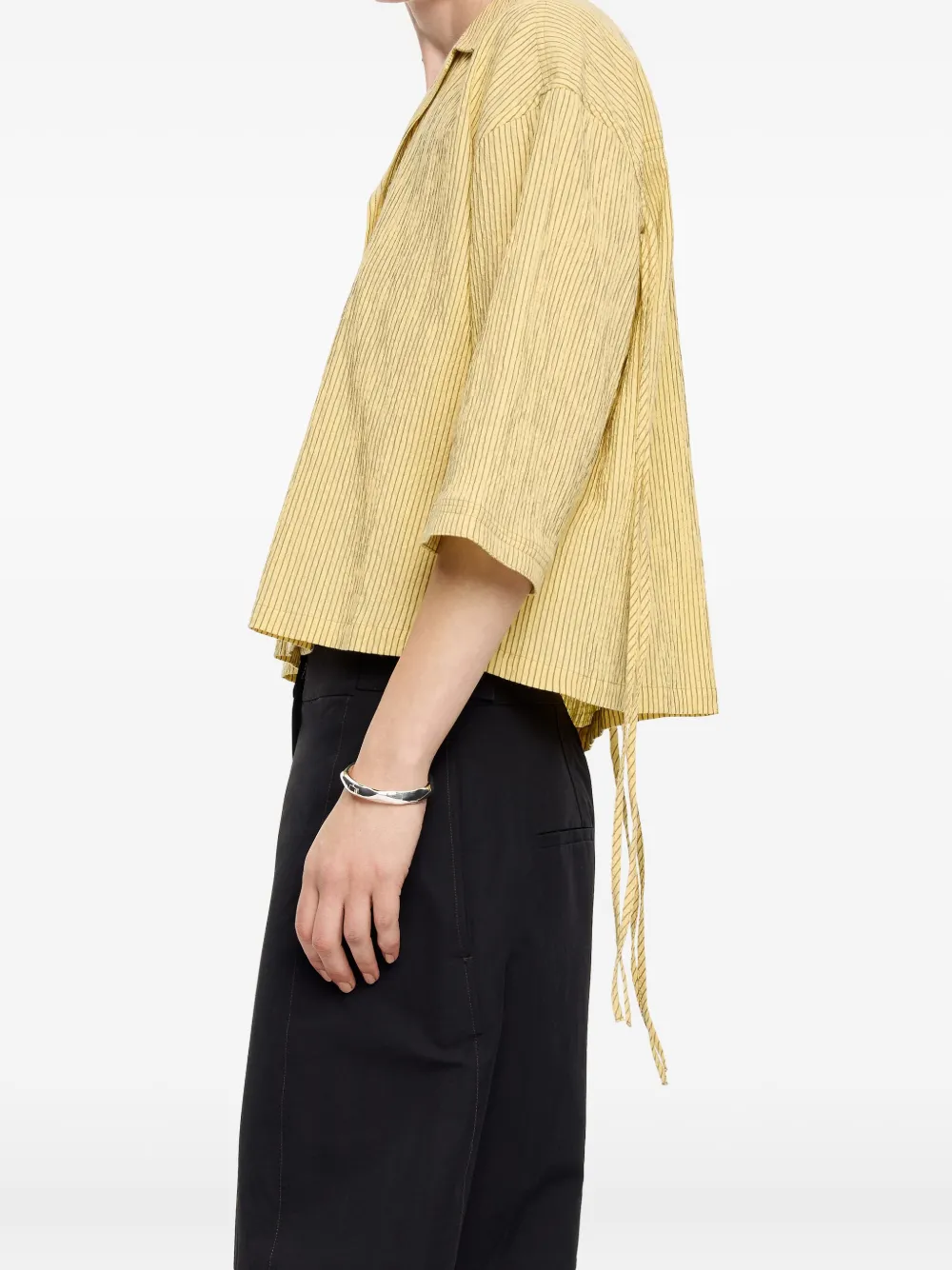 Bimba y Lola Cropped blouse Geel