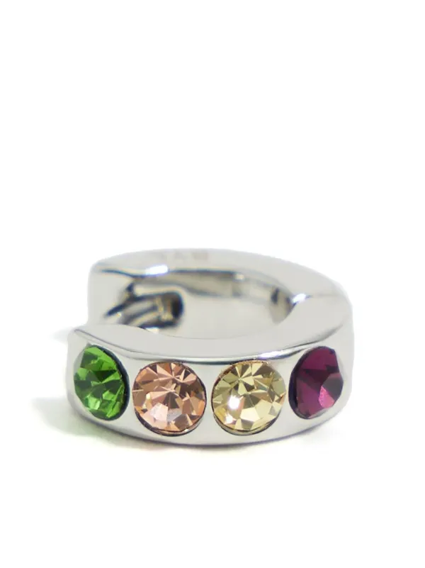 【BIMBA Y LOLA】クリスタル付きフープピアス Bimba y Lola クリスタル フープピアス | シルバートーン