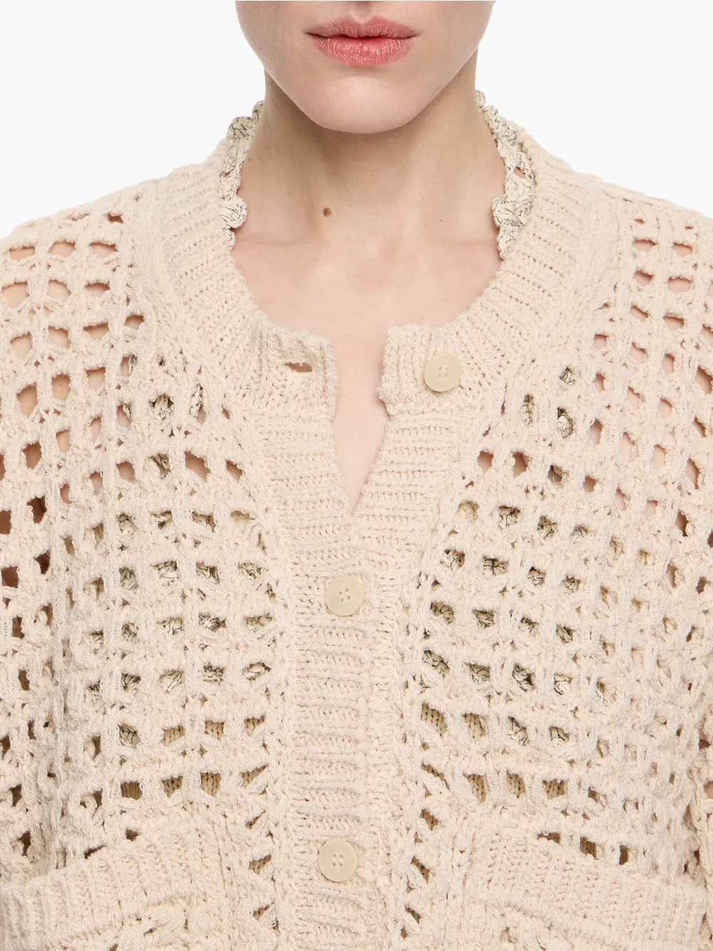 Bimba y Lola Opengebreid vest Beige