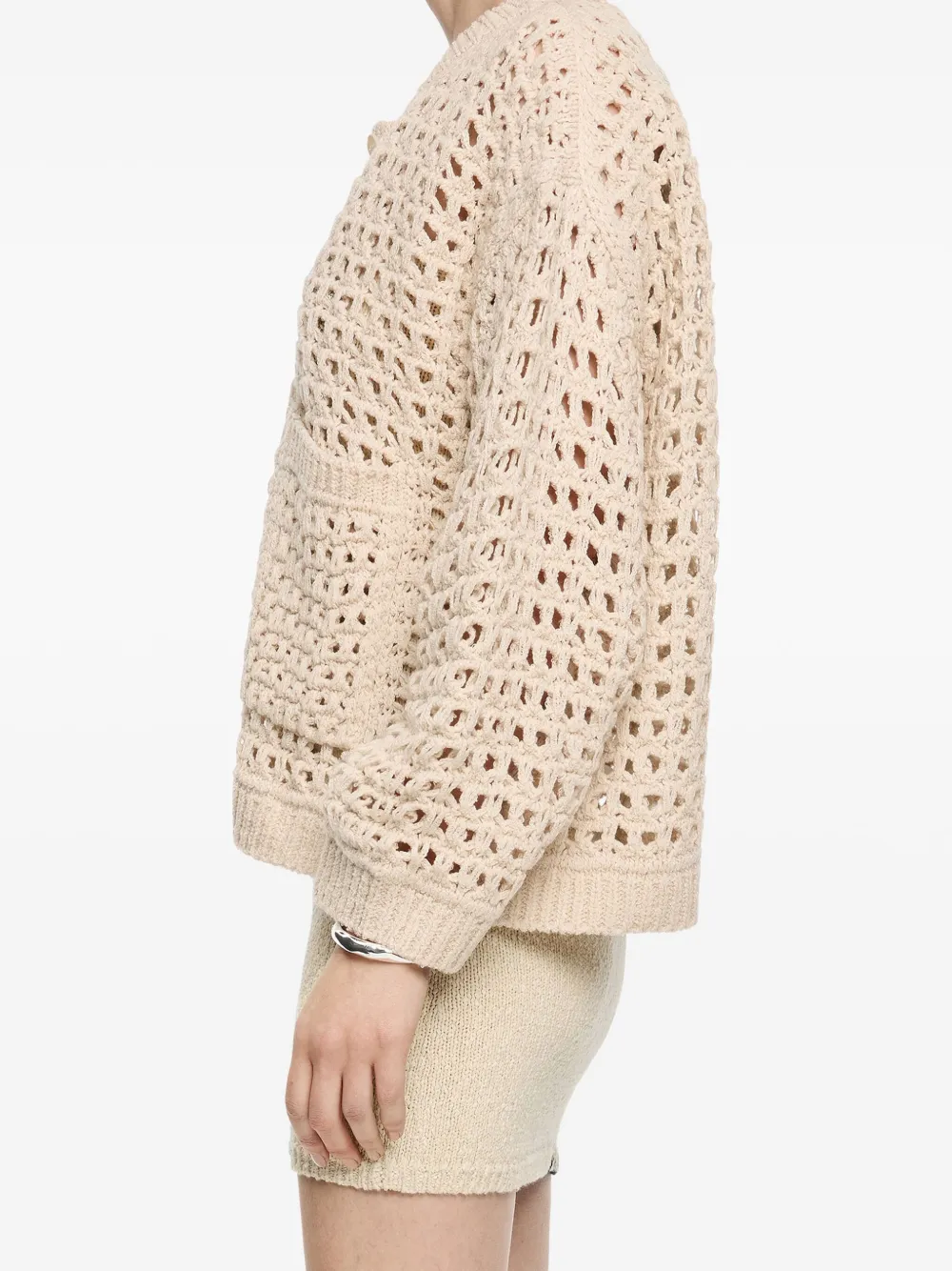 Bimba y Lola Opengebreid vest Beige