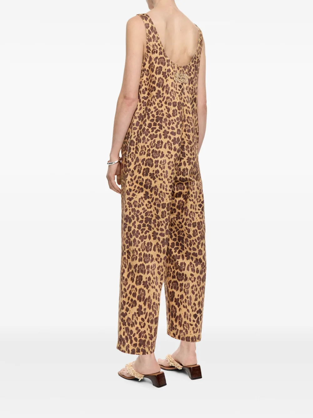 Bimba Y Lola Leopard-print Denim Jumpsuit