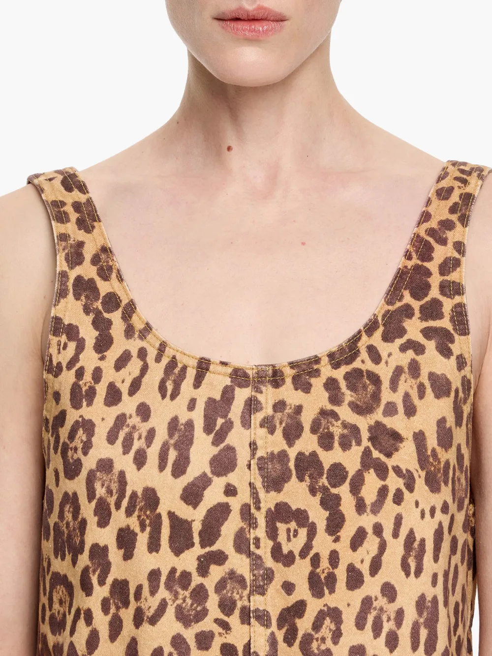 Bimba Y Lola Leopard-print Denim Jumpsuit