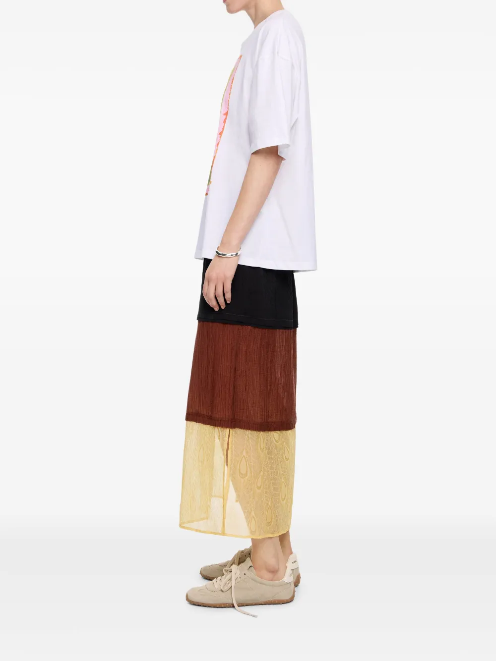 BIMBA Y LOLA COLOUR-BLOCK MIDI SKIRT