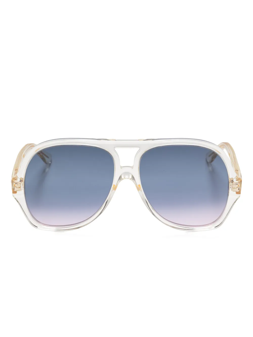 Chloé Eyewear Zonnebril met piloten montuur Beige