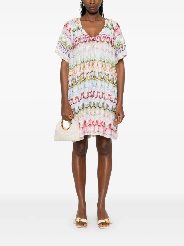 Missoni crochet-knit Mini Dress | White | FARFETCH JO