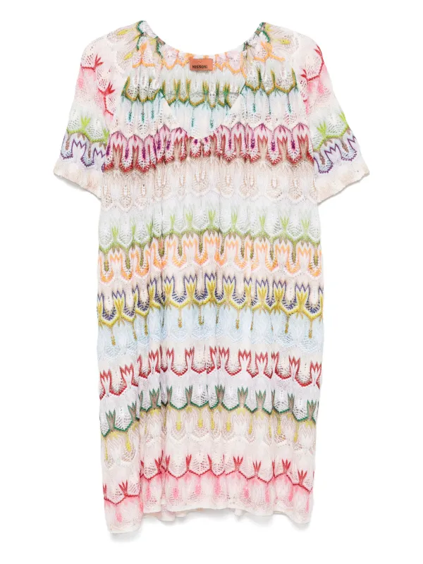 white christmas dresses Missoni Embellished Metallic Crochet-Knit Mini Dress – Runway Catalog main image 0