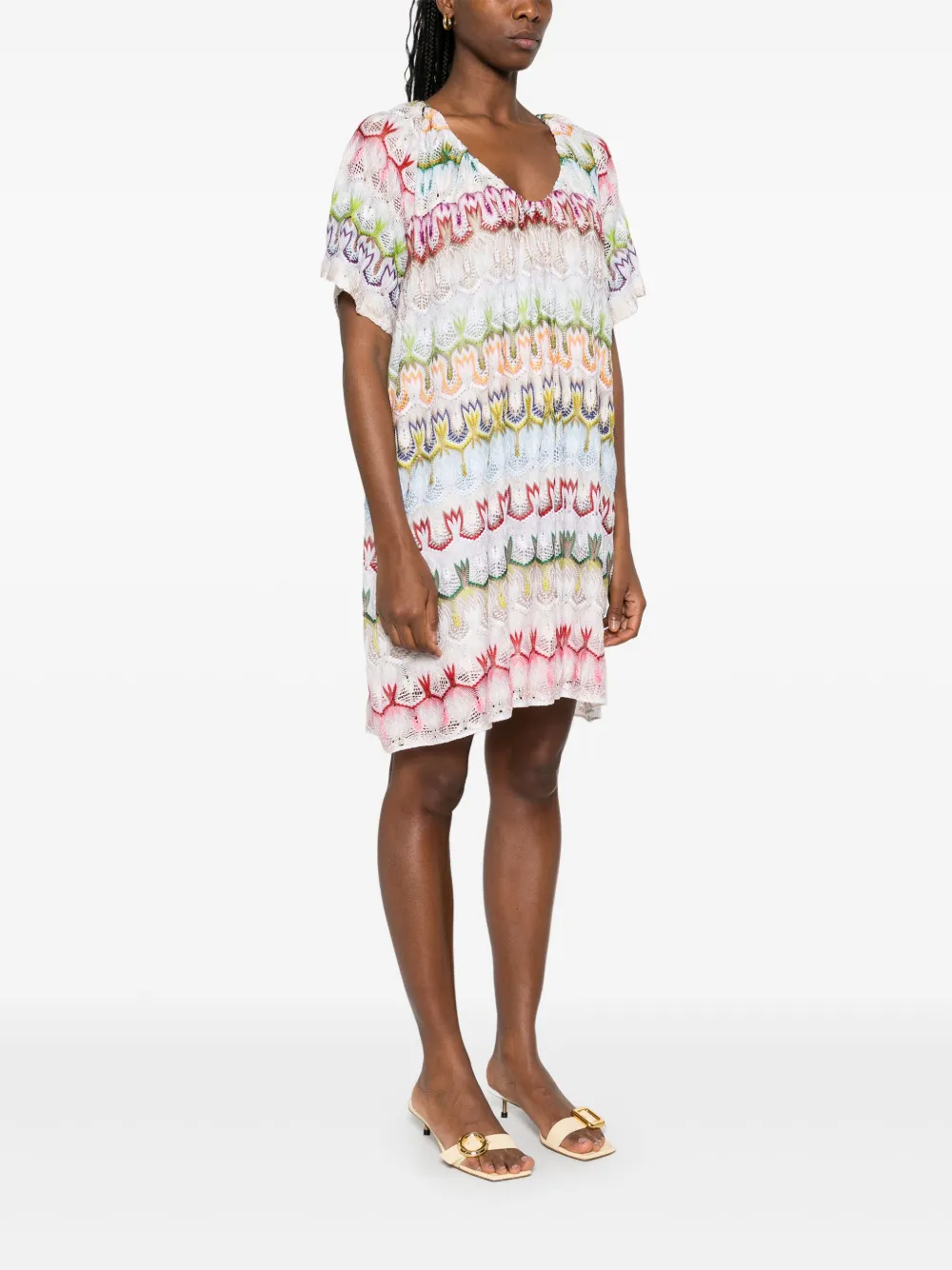 Missoni Gehaakte mini-jurk Wit