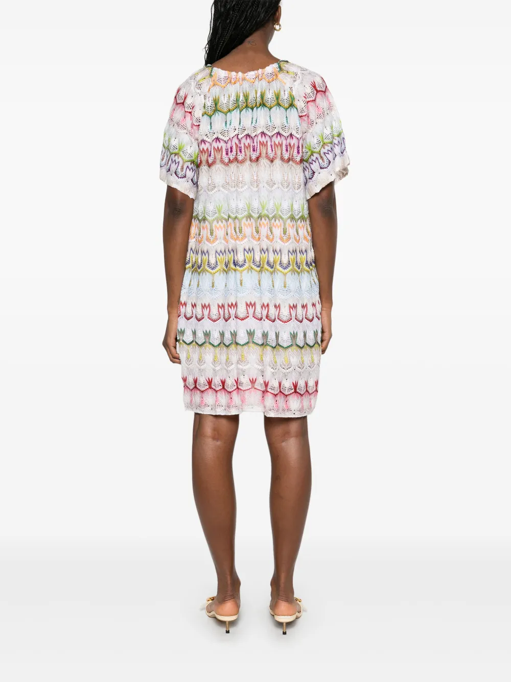 Missoni Gehaakte mini-jurk Wit