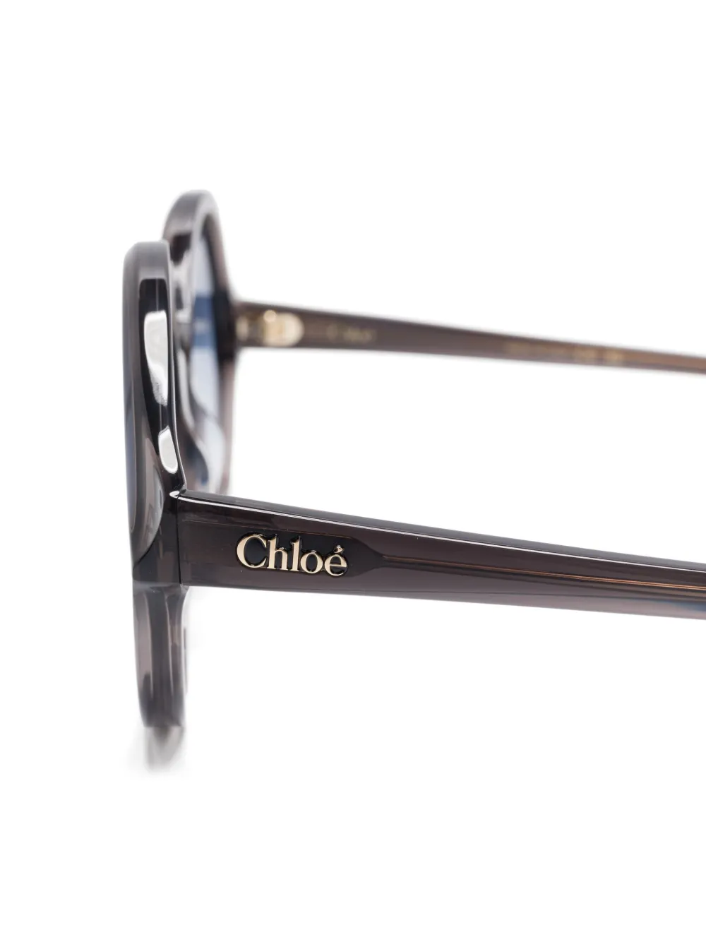 Chloé Eyewear Zonnebril met rond montuur Bruin