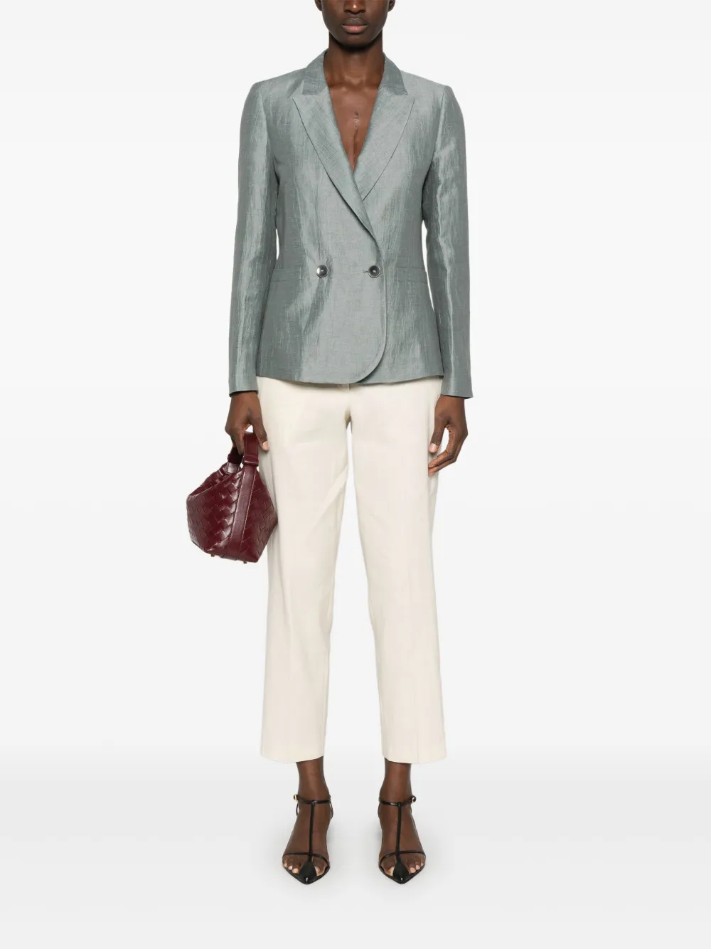 Seventy Blazer met dubbele rij knopen Groen
